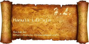 Hanula Lívia névjegykártya